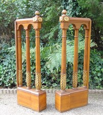 1 Paar alte Holz Balustraden