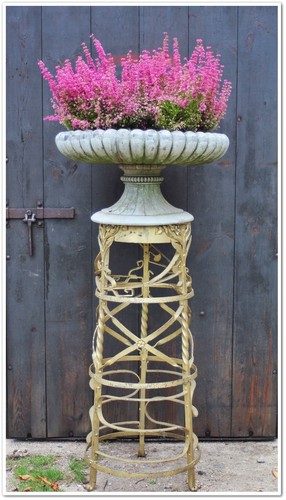 Schmiedeeisen blumen säule - blumen,